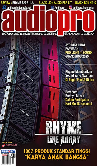 majalah audiopro cover rhyme line array audio sound system